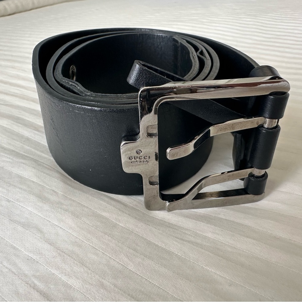 Black Gucci Leather Belt
